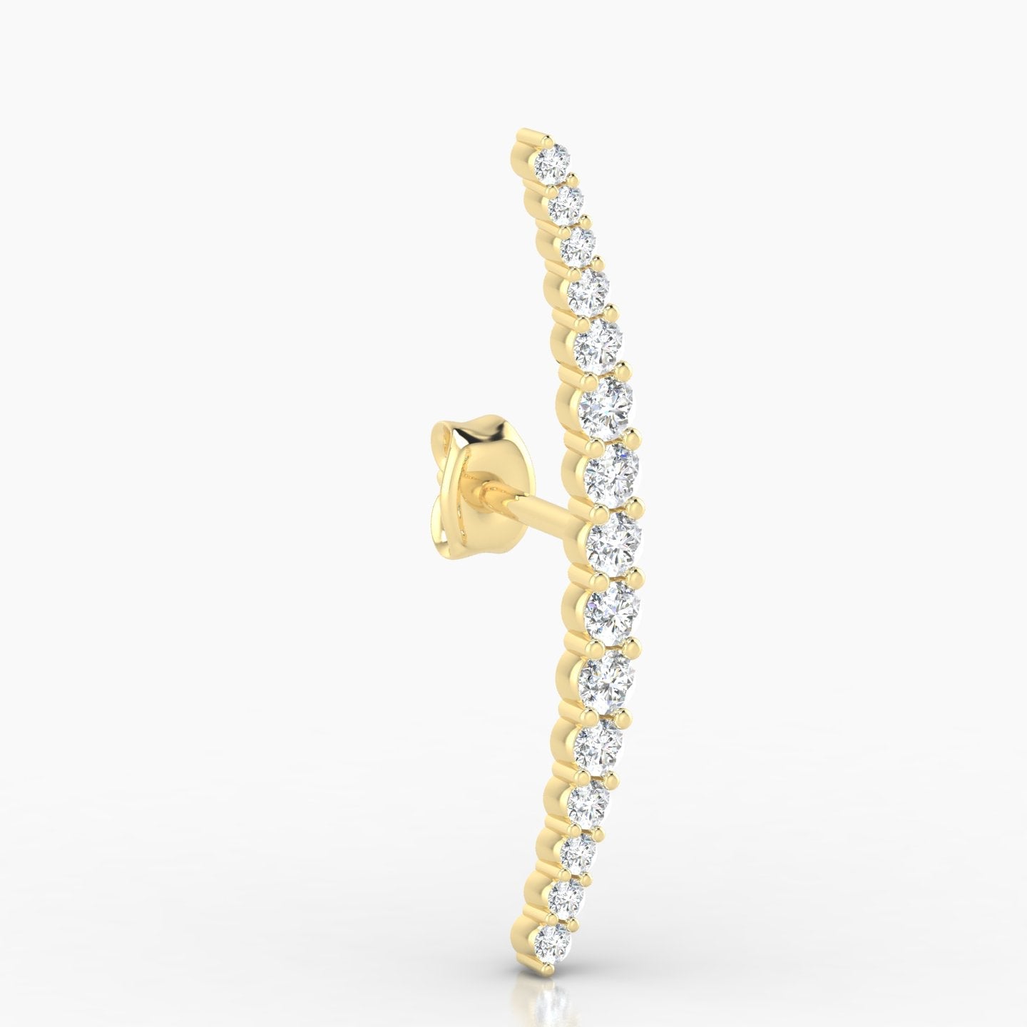 Orphee | 18k Yellow Gold 22 mm Long Diamond Earring