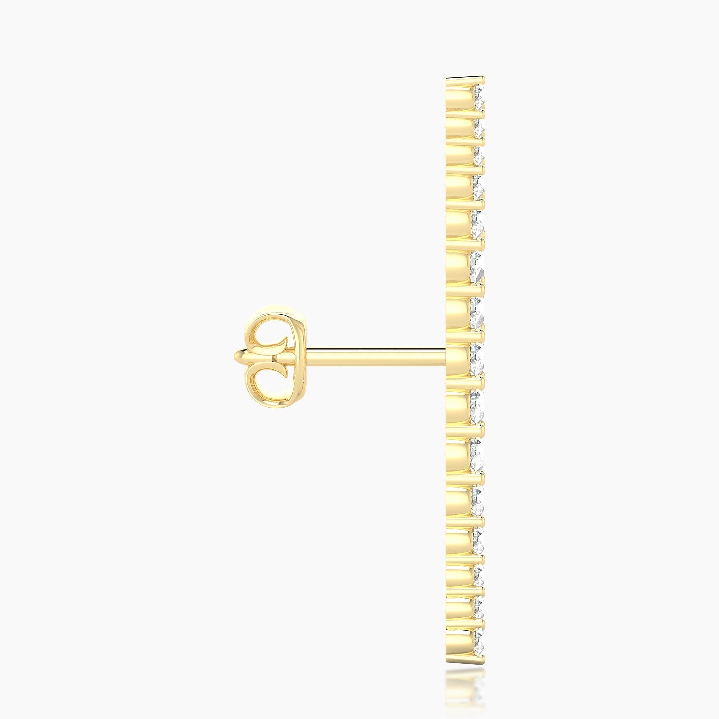 Orphee | 18k Yellow Gold 22 mm Long Diamond Earring