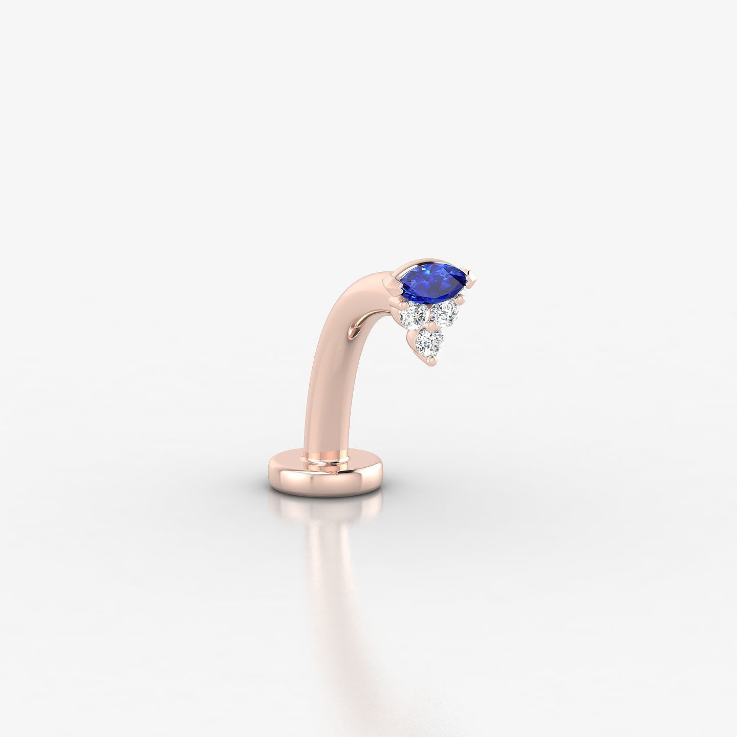 Oya | 18k Rose Gold 10 mm 4 mm Sapphire & Diamond Floating Navel Piercing