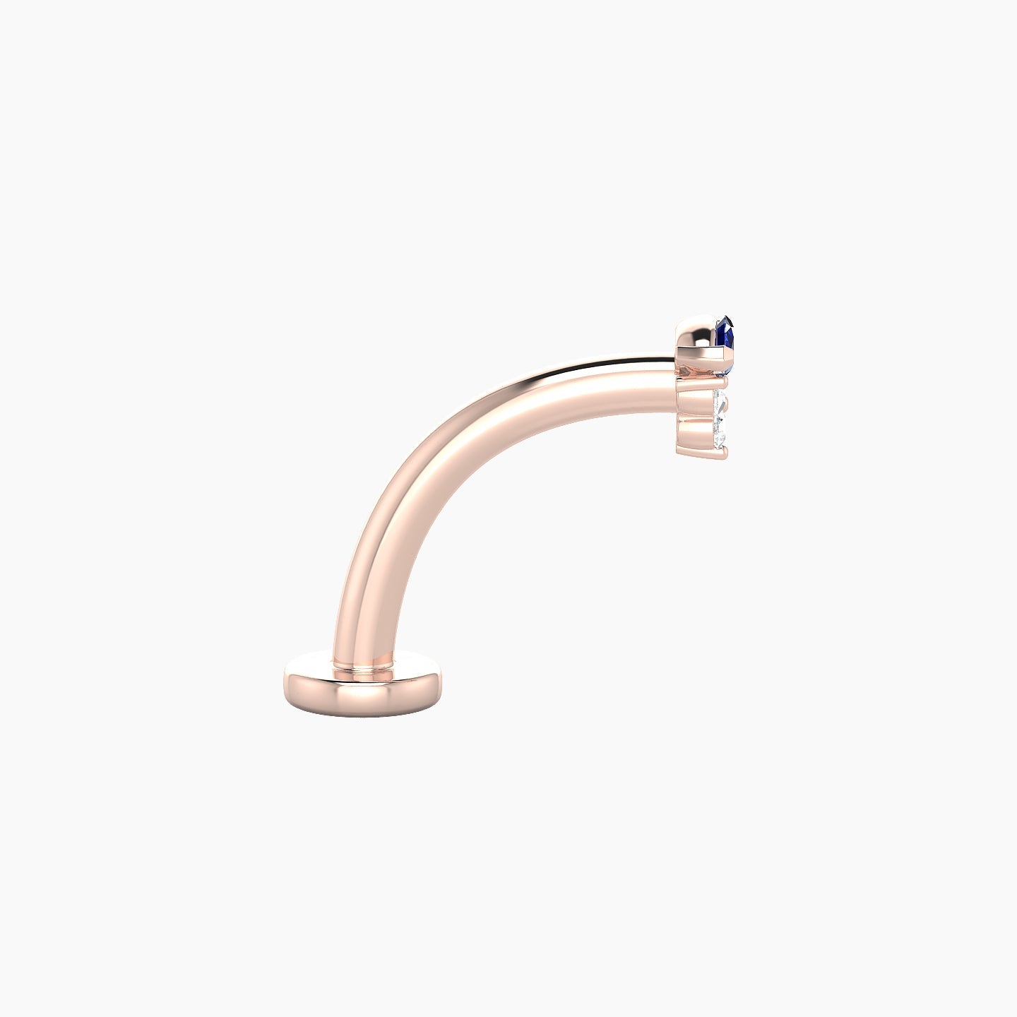 Oya | 18k Rose Gold 10 mm 4 mm Sapphire & Diamond Floating Navel Piercing