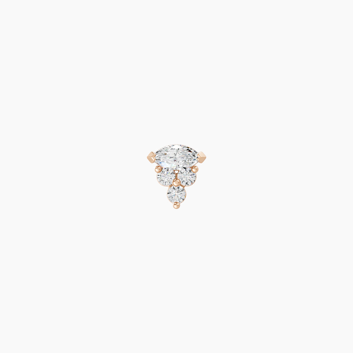 Oya | 18k Rose Gold 4 mm 5 mm Diamond Nose Piercing