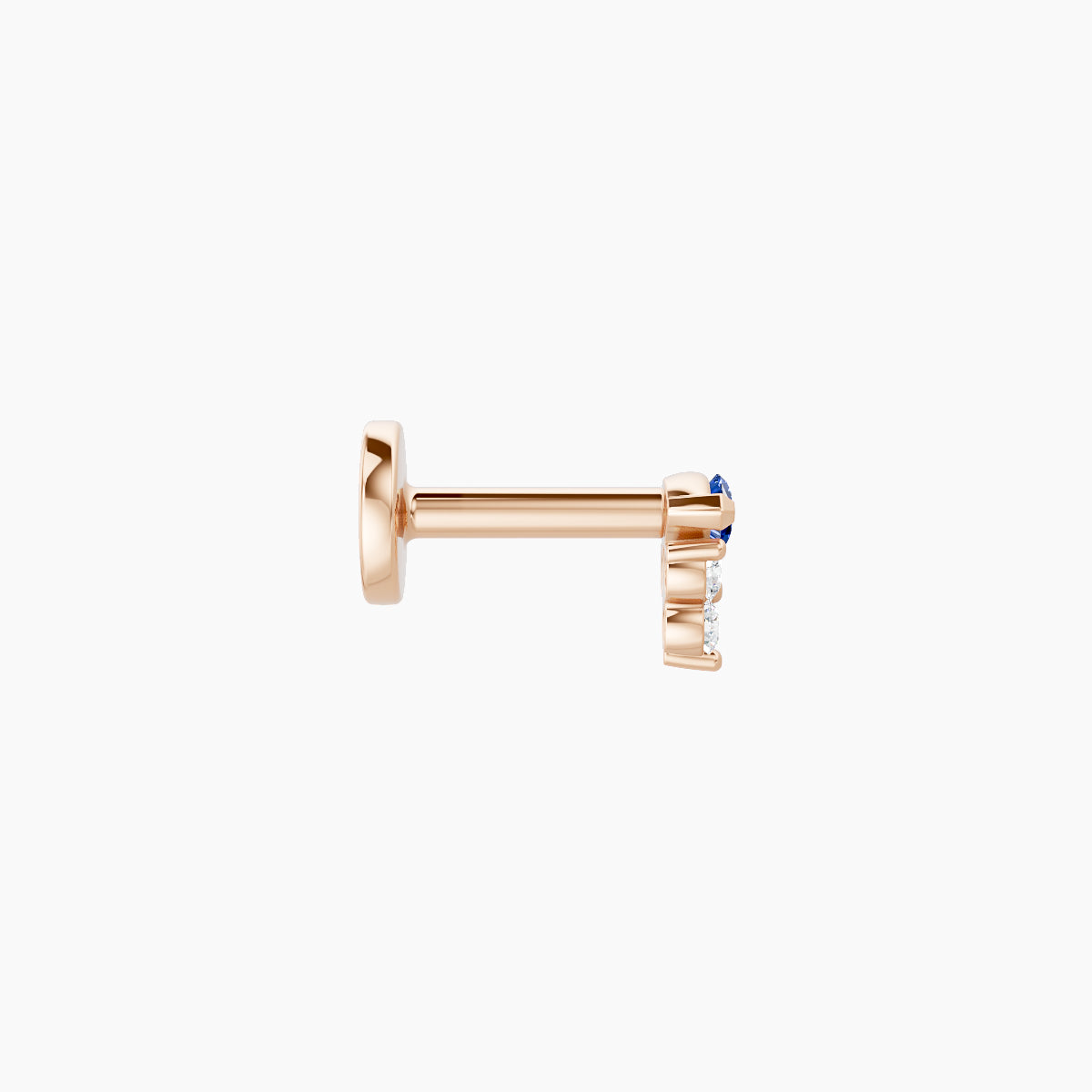 Oya | 18k Rose Gold 5 mm 4 mm Sapphire & Diamond Nose Piercing