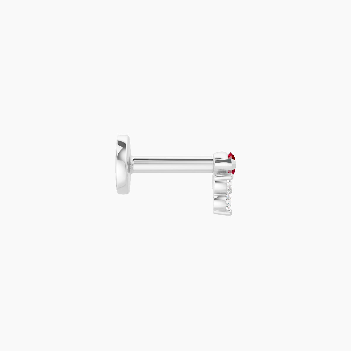 Oya | 18k White Gold 5 mm 4 mm Ruby & Diamond Nose Piercing