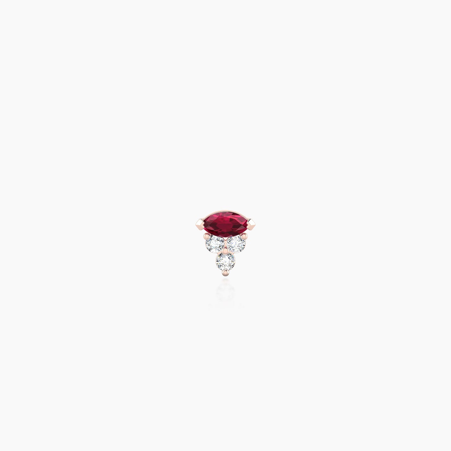 Oya | 18k Rose Gold 5 mm 4 mm Ruby & Diamond Nose Piercing