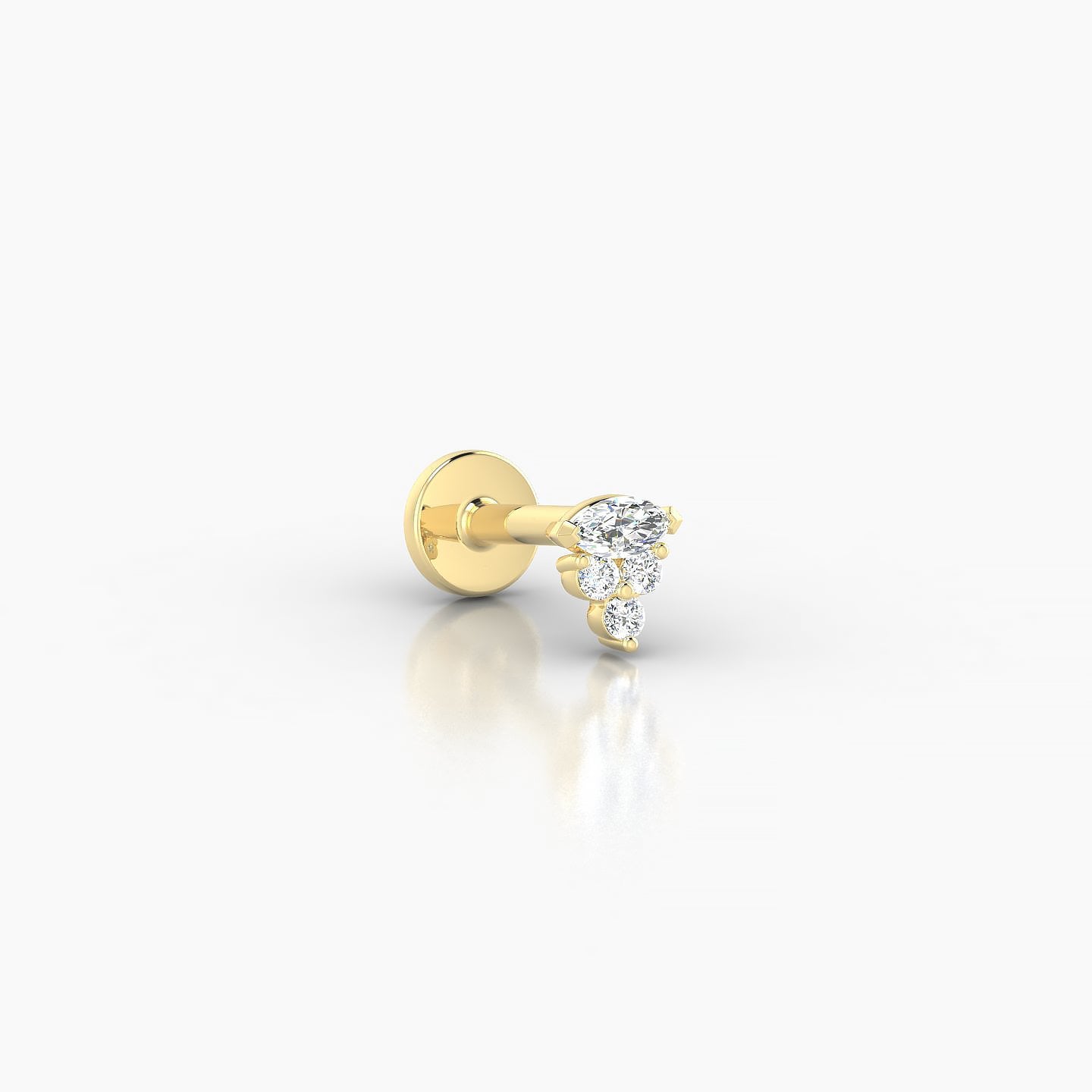 Oya | 18k Yellow Gold 4 mm 5 mm Diamond Nose Piercing