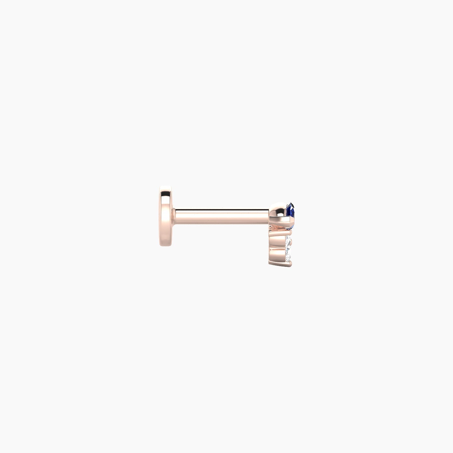 Oya | 18k Rose Gold 5 mm 4 mm Sapphire & Diamond Nose Piercing