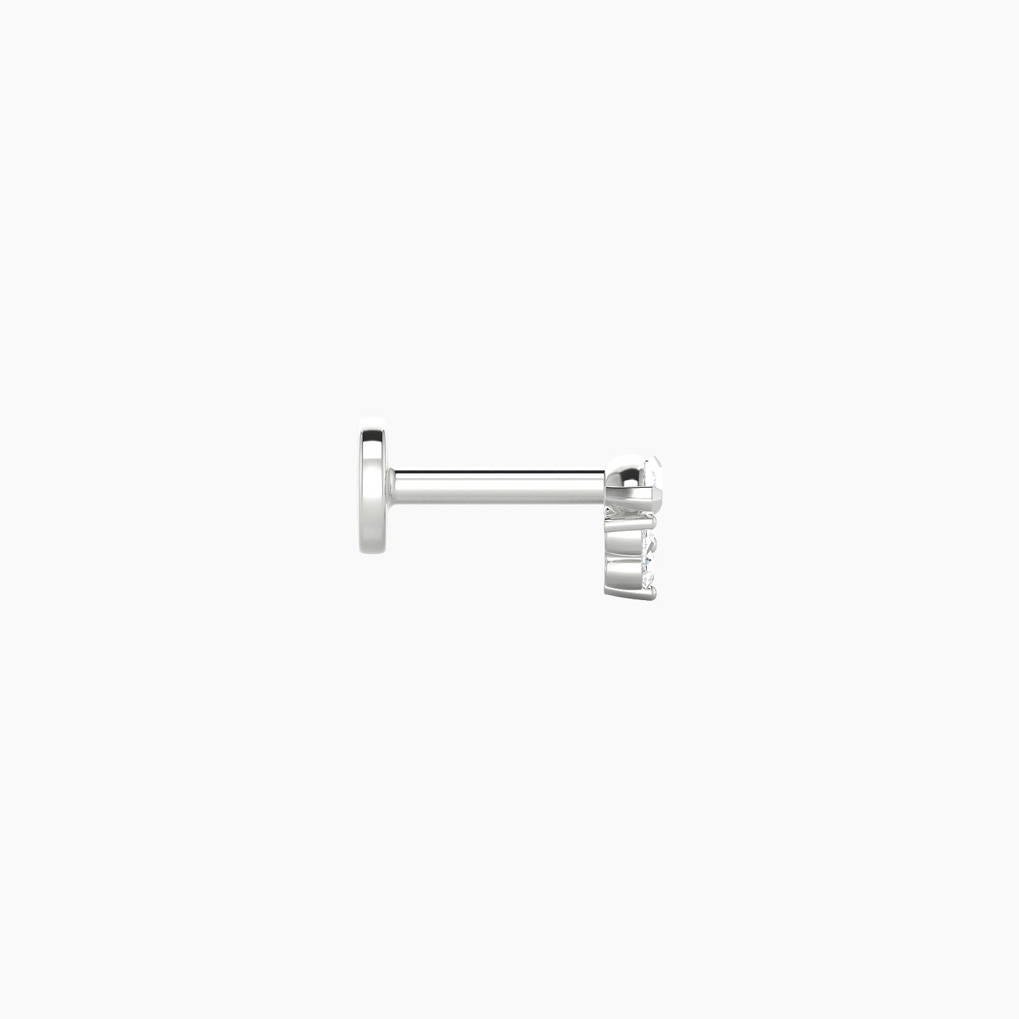 Oya | 18k White Gold 4 mm 5 mm Diamond Nose Piercing