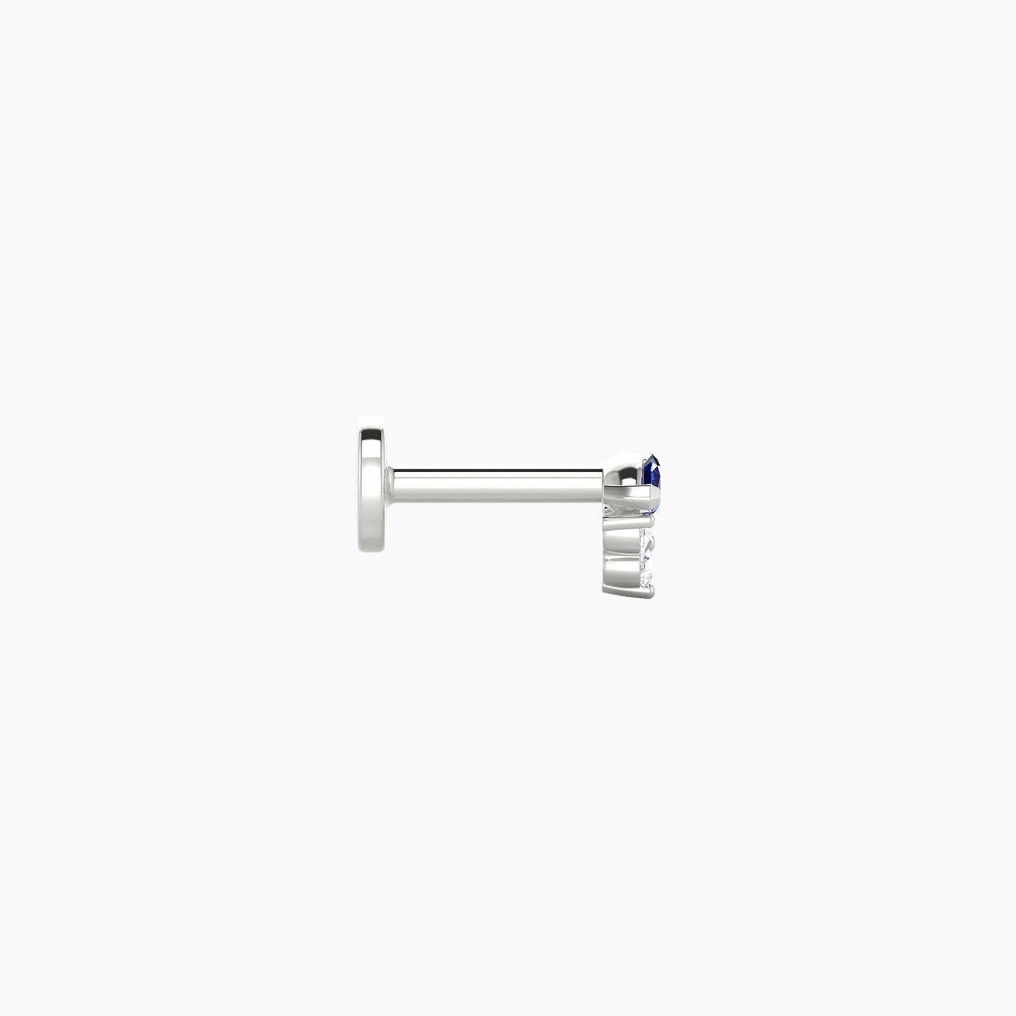 Oya | 18k White Gold 5 mm 4 mm Sapphire & Diamond Nose Piercing