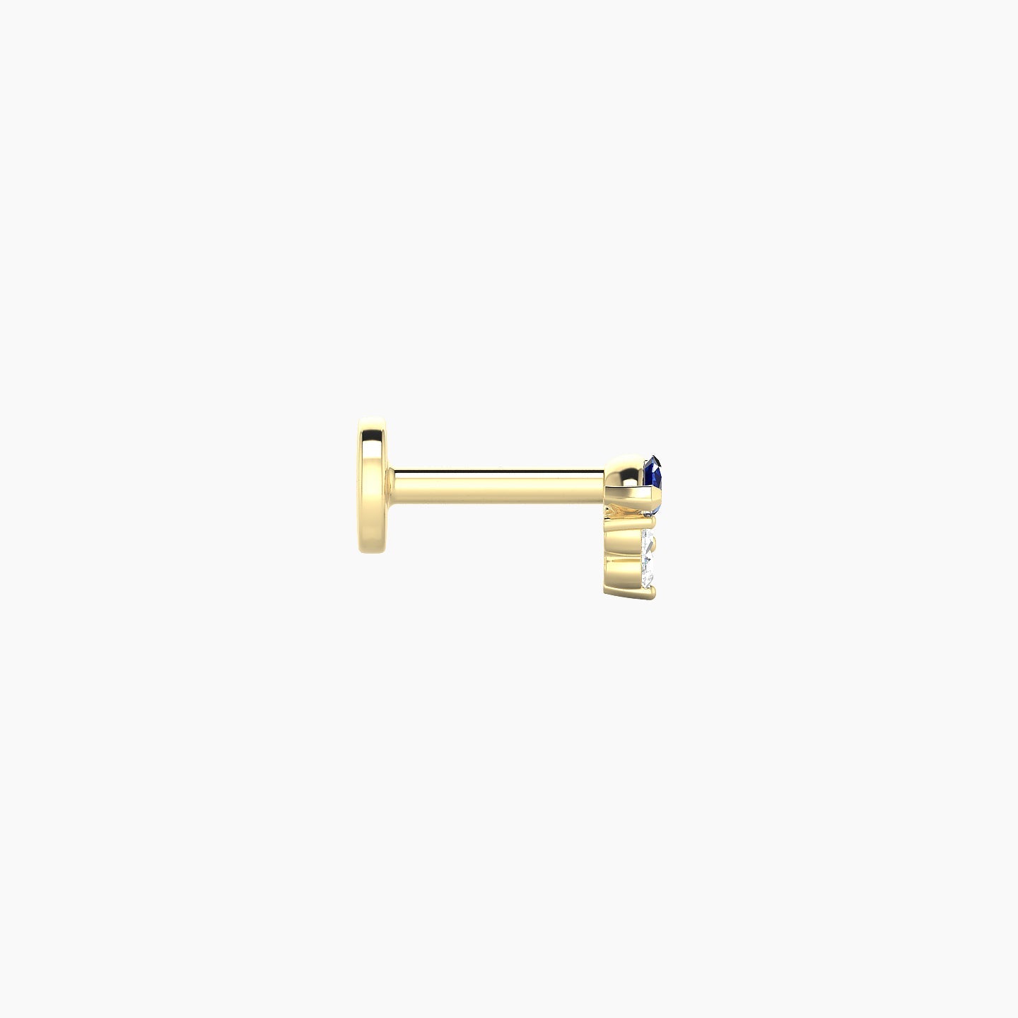 Oya | 18k Yellow Gold 5 mm 4 mm Sapphire & Diamond Nose Piercing