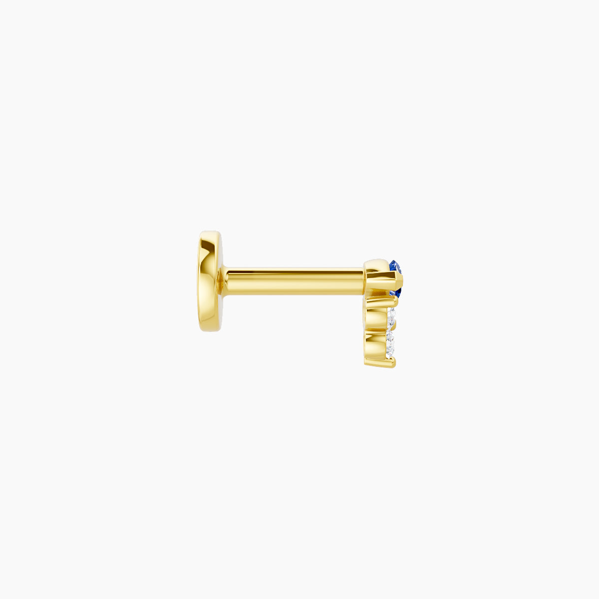 Oya | 18k Yellow Gold 5 mm 4 mm Sapphire & Diamond Piercing