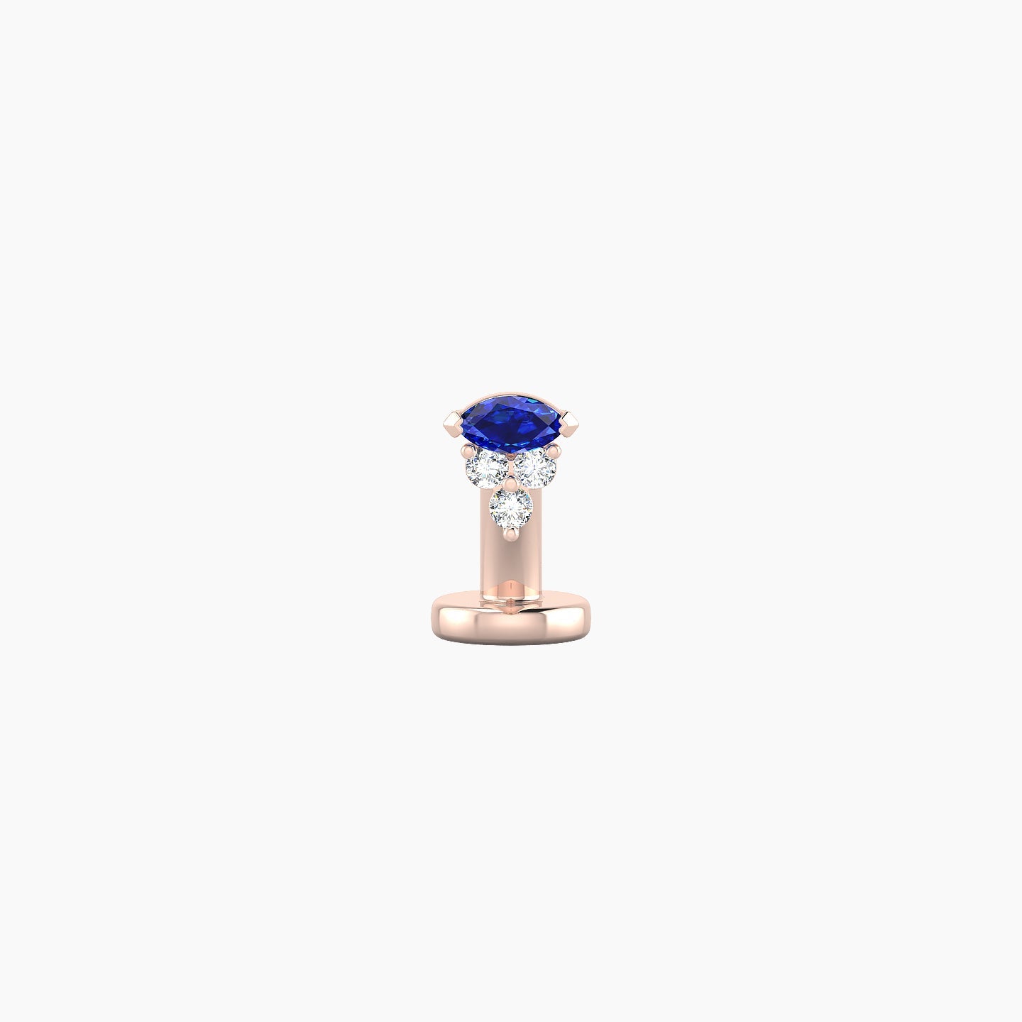 Oya | 18k Rose Gold 6 mm 4 mm Sapphire & Diamond Floating Navel Piercing