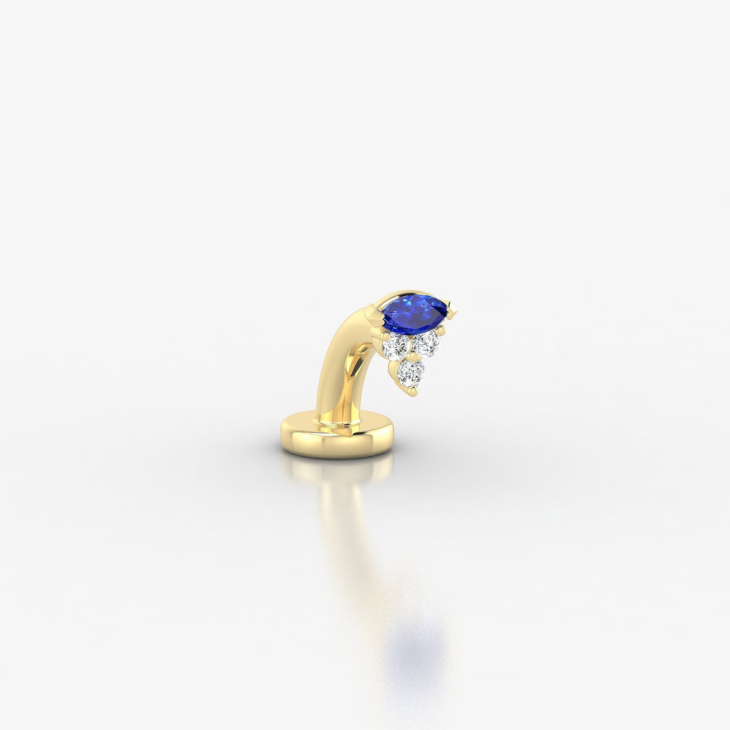 Oya | 18k Yellow Gold 6 mm 4 mm Sapphire & Diamond Floating Navel Piercing