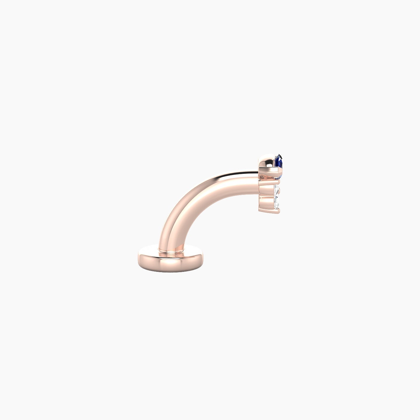 Oya | 18k Rose Gold 6 mm 4 mm Sapphire & Diamond Floating Navel Piercing