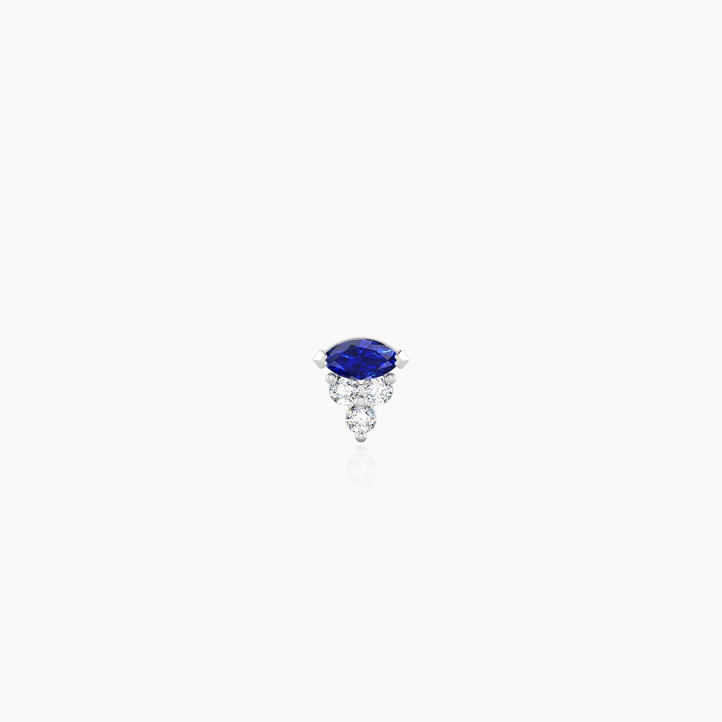 Oya | 18k White Gold 6.5 mm 4 mm Sapphire & Diamond Nose Piercing