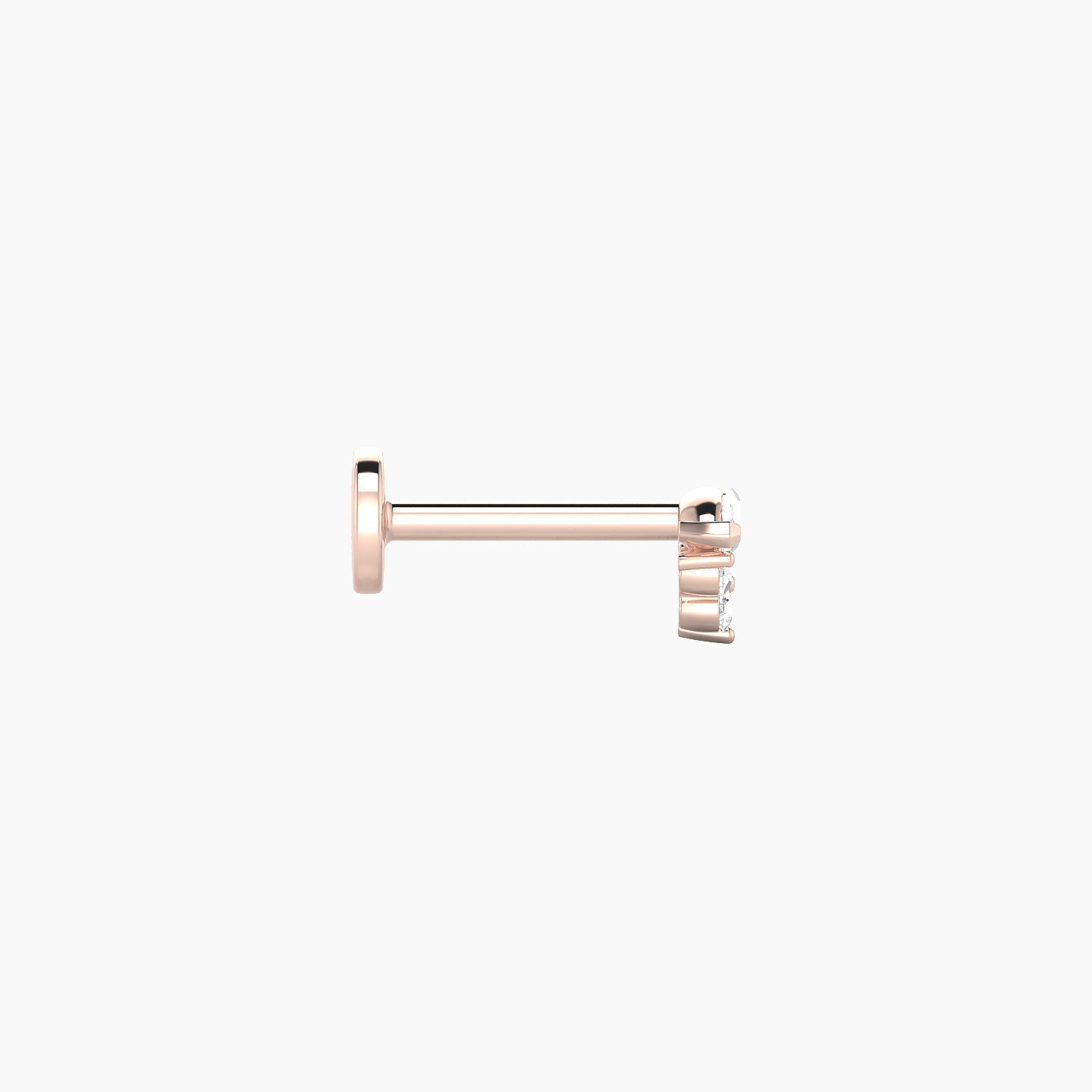 Oya | 18k Rose Gold 4 mm 6.5 mm Diamond Nose Piercing