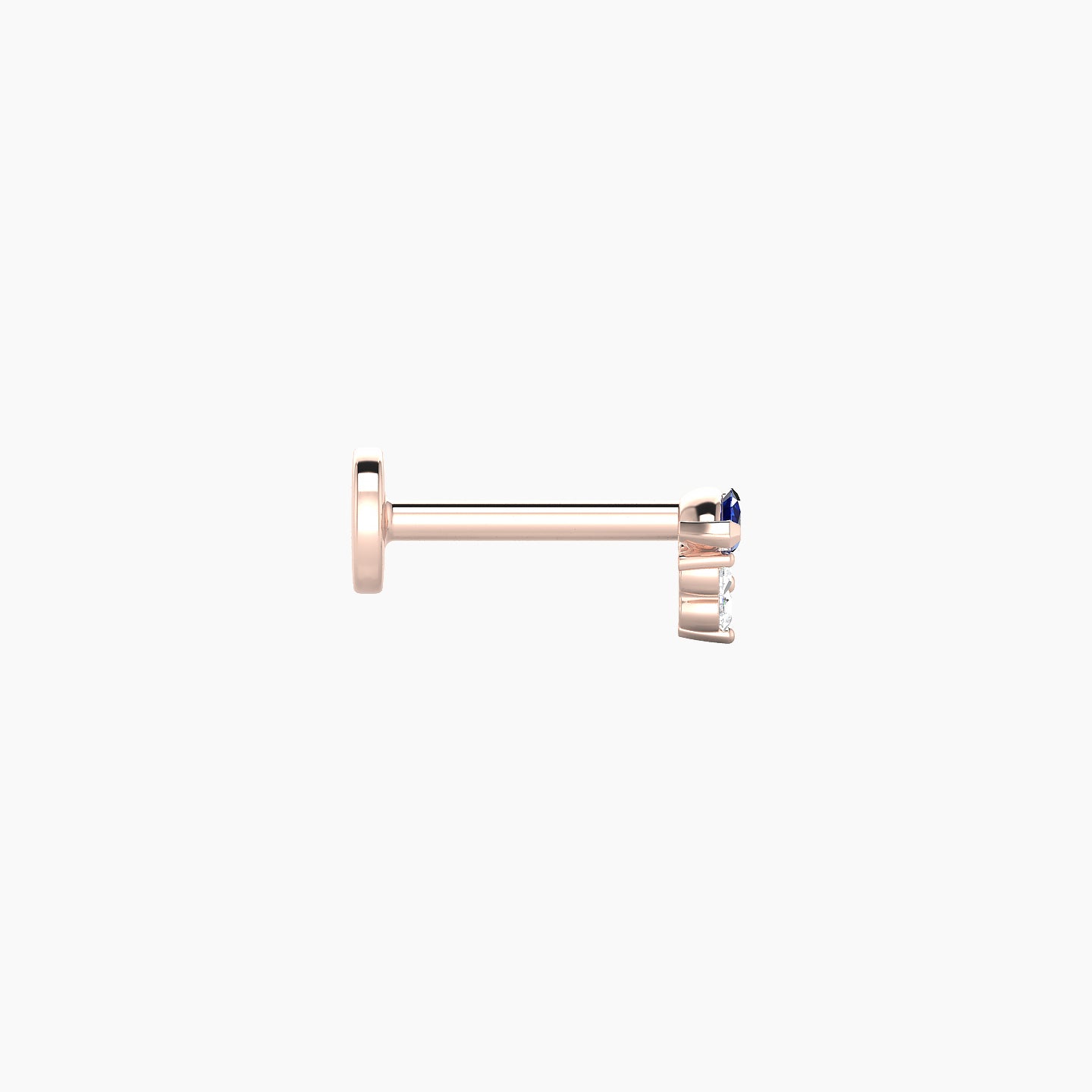 Oya | 18k Rose Gold 6.5 mm 4 mm Sapphire & Diamond Nose Piercing