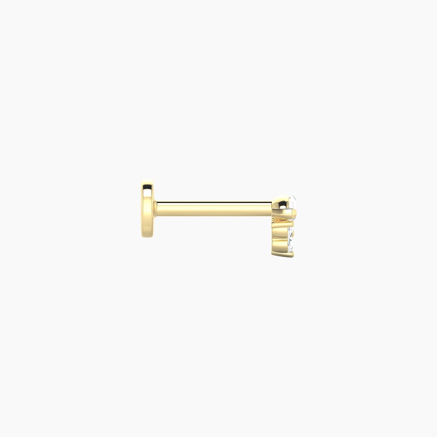 Oya | 18k Yellow Gold 4 mm 6.5 mm Diamond Nose Piercing