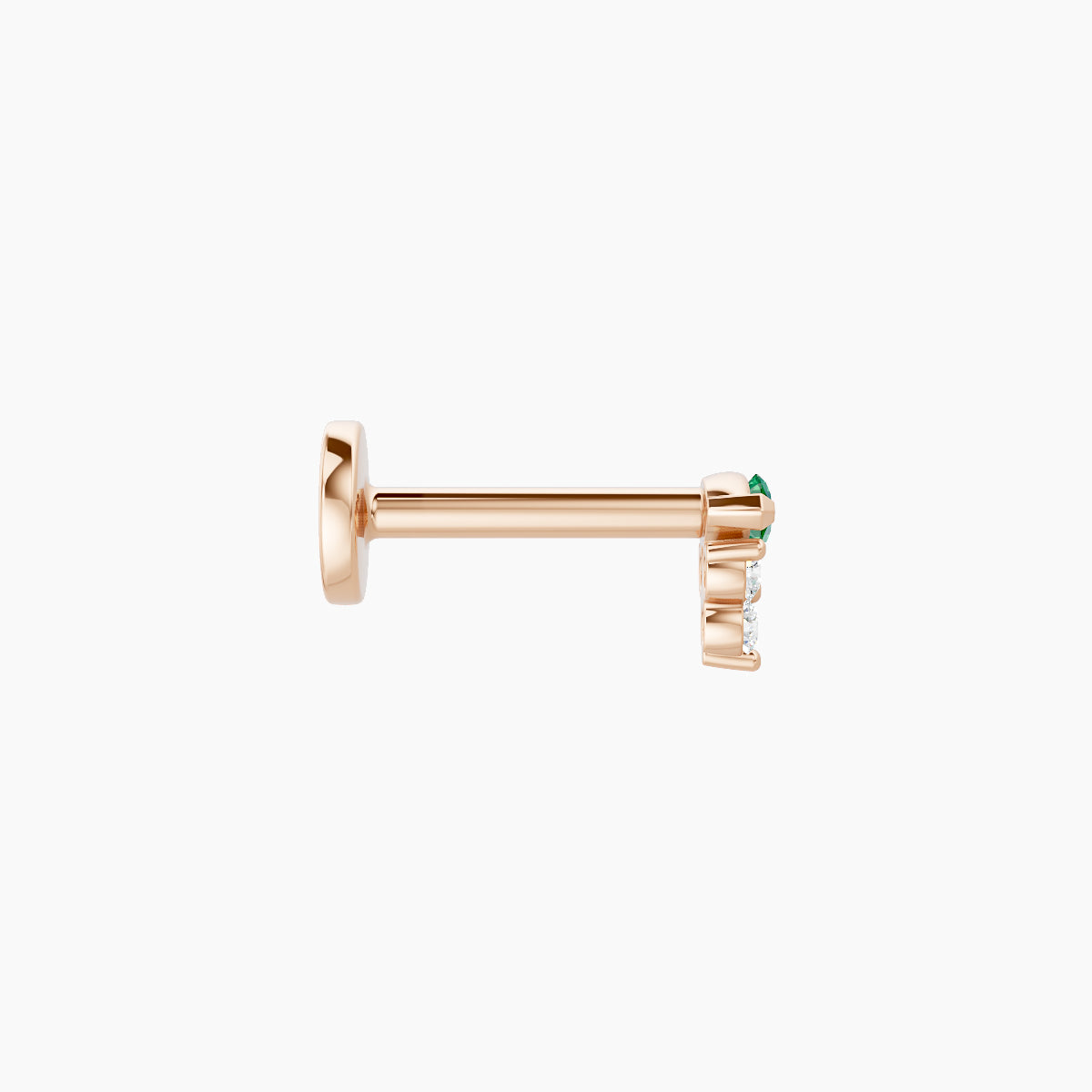 Oya | 18k Rose Gold 6.5 mm 4 mm Emerald & Diamond Piercing