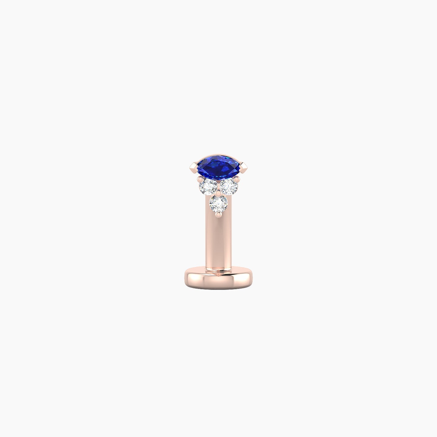 Oya | 18k Rose Gold 8 mm 4 mm Sapphire & Diamond Floating Navel Piercing
