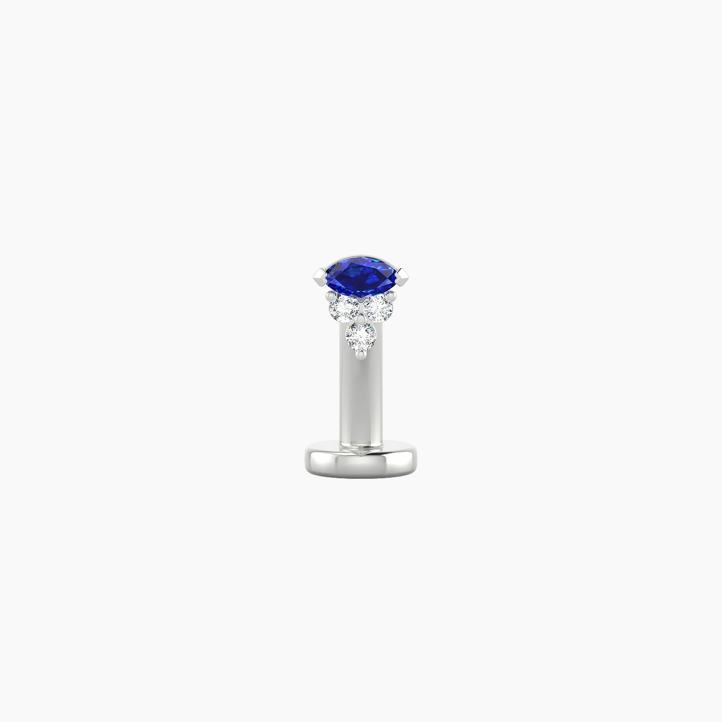 Oya | 18k White Gold 8 mm 4 mm Sapphire & Diamond Floating Navel Piercing