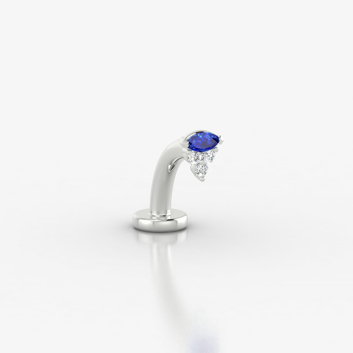 Oya | 18k White Gold 8 mm 4 mm Sapphire & Diamond Floating Navel Piercing