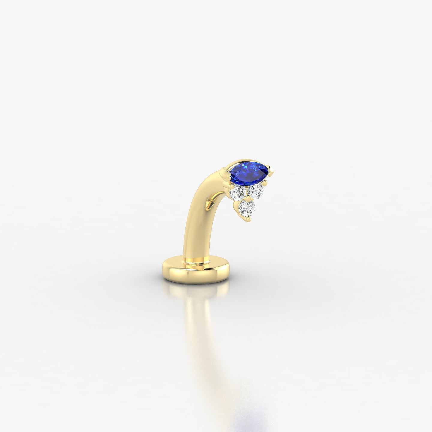 Oya | 18k Yellow Gold 8 mm 4 mm Sapphire & Diamond Floating Navel Piercing