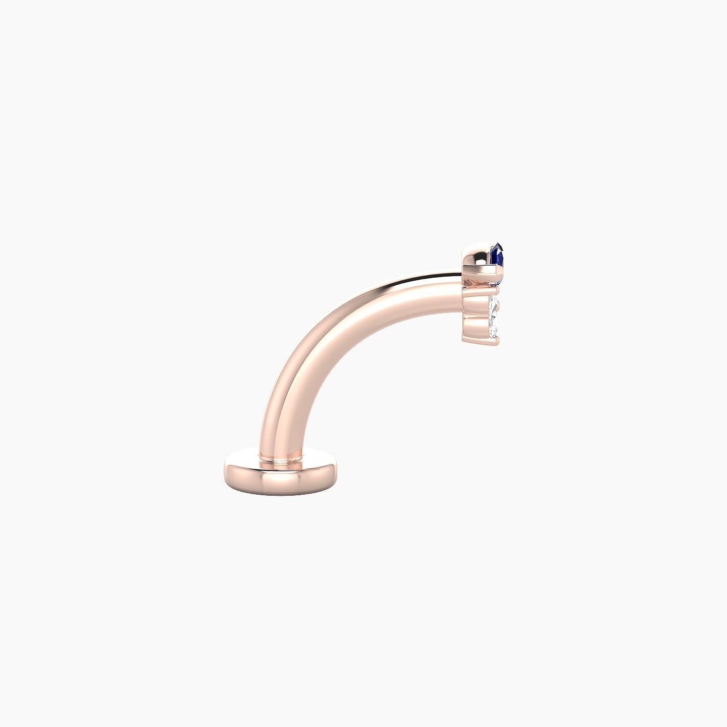 Oya | 18k Rose Gold 8 mm 4 mm Sapphire & Diamond Floating Navel Piercing
