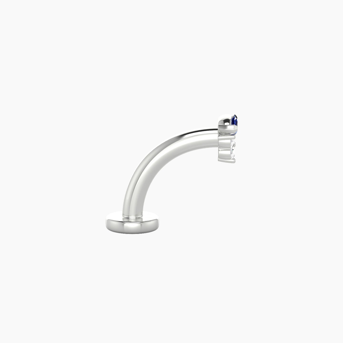 Oya | 18k White Gold 8 mm 4 mm Sapphire & Diamond Floating Navel Piercing