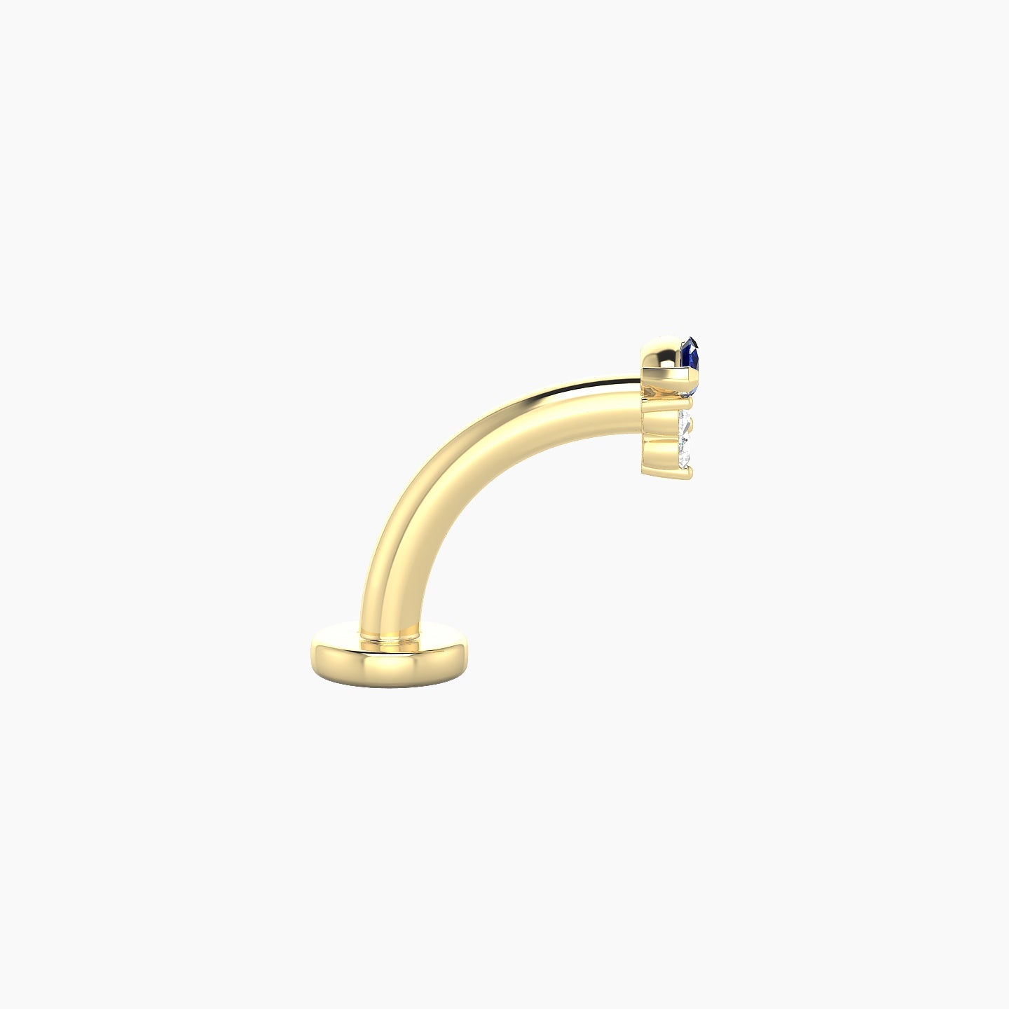 Oya | 18k Yellow Gold 8 mm 4 mm Sapphire & Diamond Floating Navel Piercing