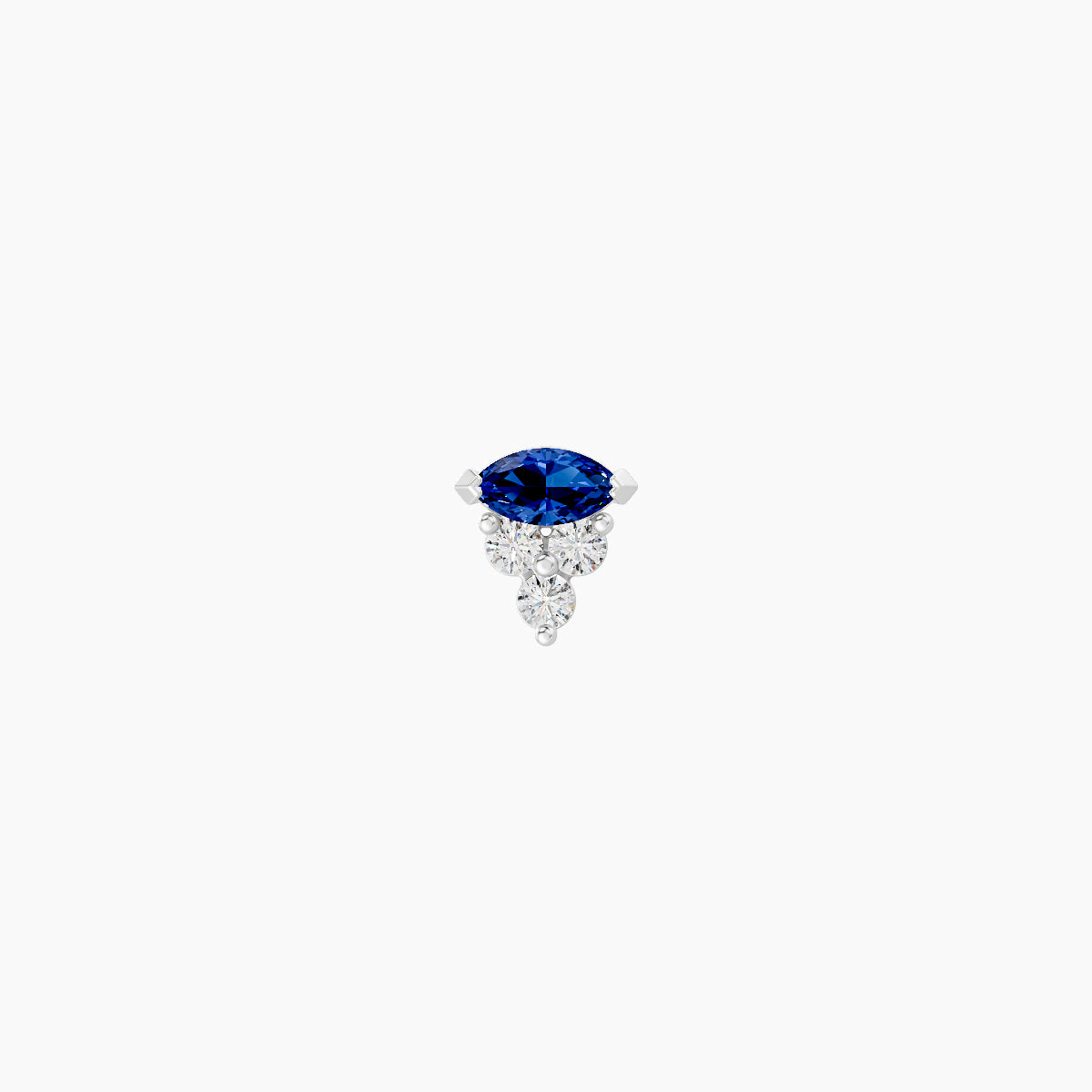 Oya | 18k White Gold 8 mm 4 mm Sapphire & Diamond Nose Piercing