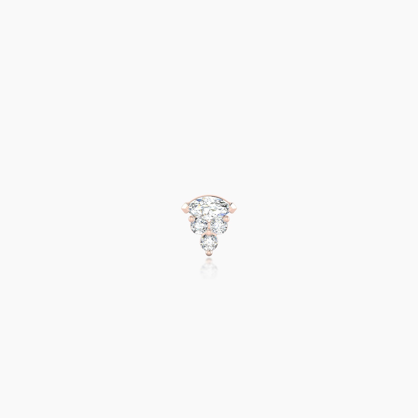Oya | 18k Rose Gold 4 mm 8 mm Diamond Nose Piercing