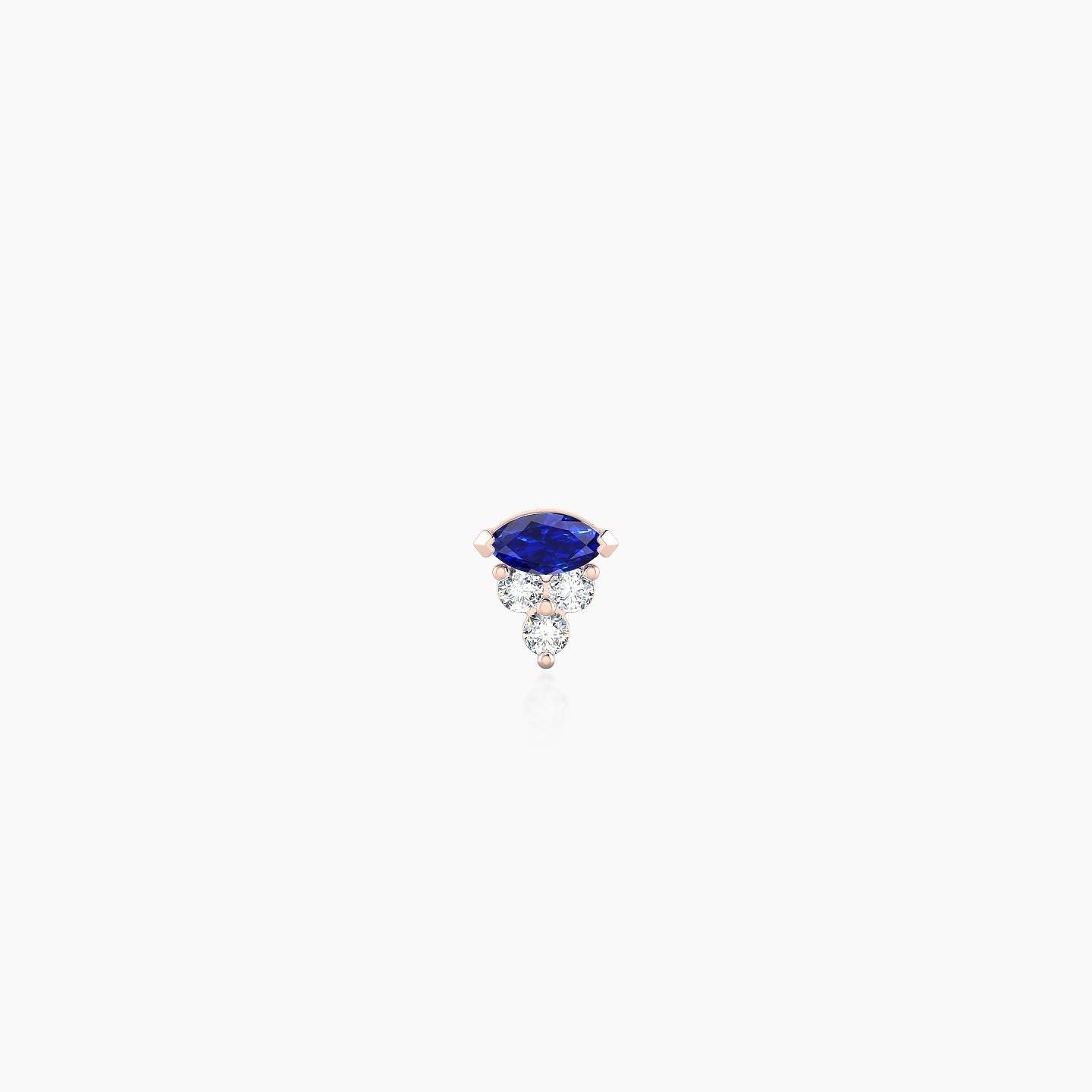 Oya | 18k Rose Gold 8 mm 4 mm Sapphire & Diamond Nose Piercing