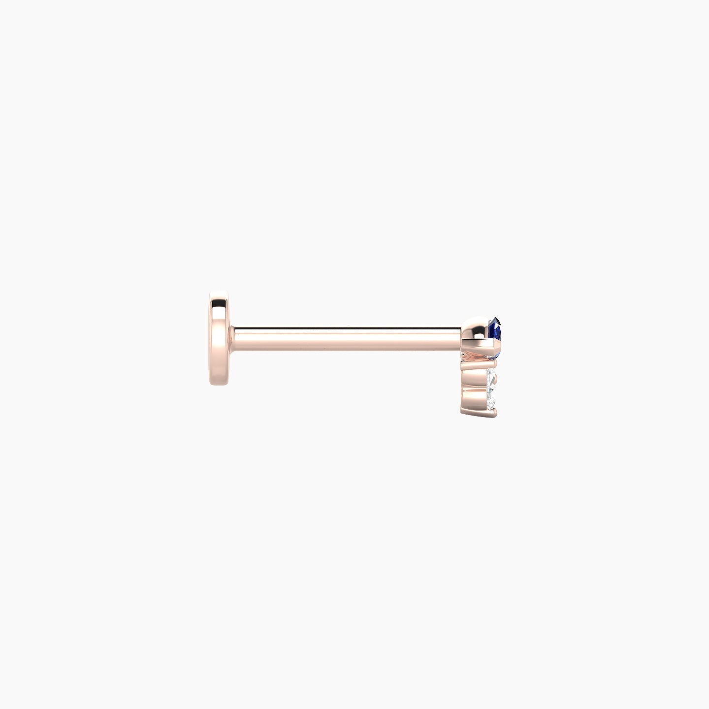 Oya | 18k Rose Gold 8 mm 4 mm Sapphire & Diamond Nose Piercing