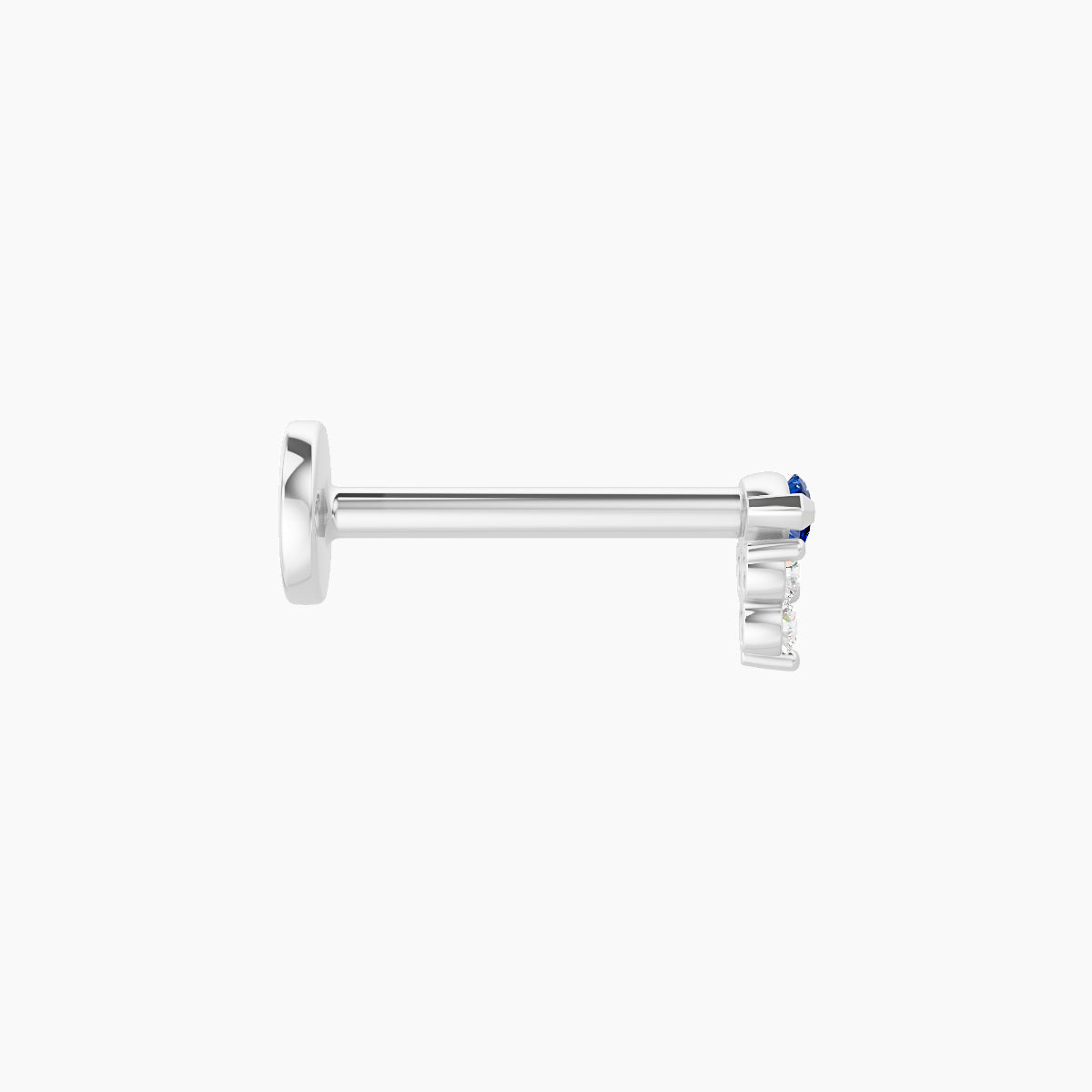 Oya | 18k White Gold 8 mm 4 mm Sapphire & Diamond Piercing