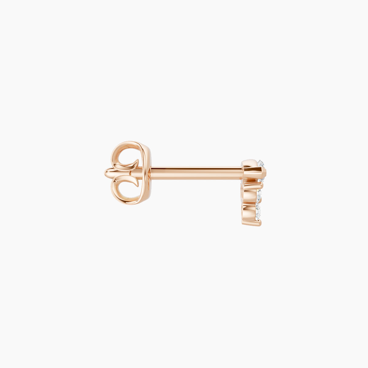 Oya | 18k Rose Gold 4 mm Diamond Earring