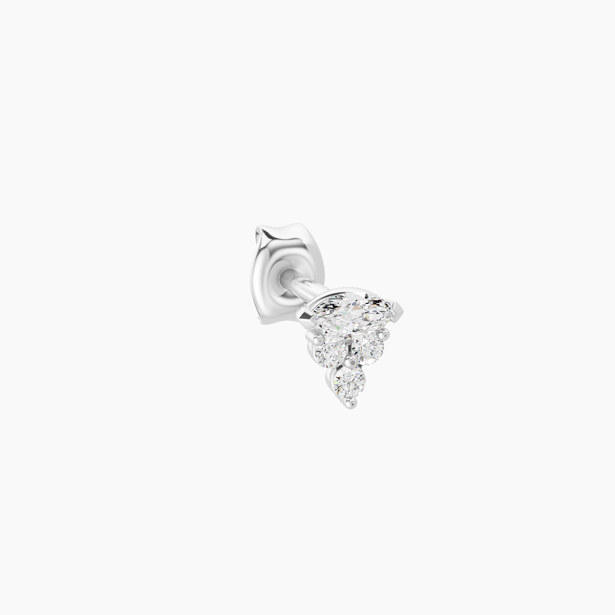 Oya | 18k White Gold 4 mm Diamond Earring