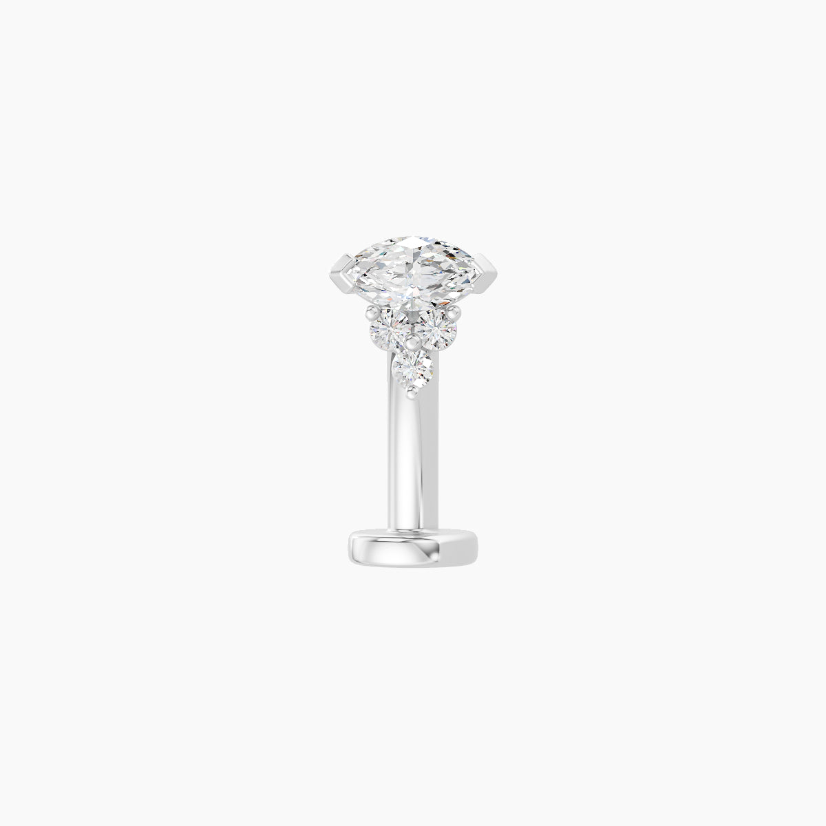 Oya | 18k White Gold 5 mm 10 mm Diamond Floating Navel Piercing