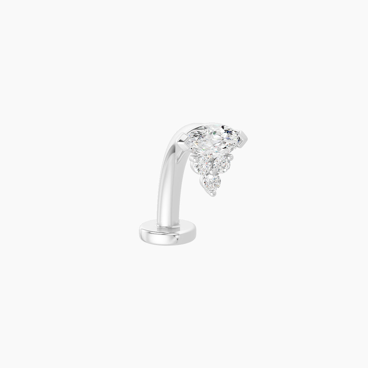 Oya | 18k White Gold 5 mm 10 mm Diamond Floating Navel Piercing