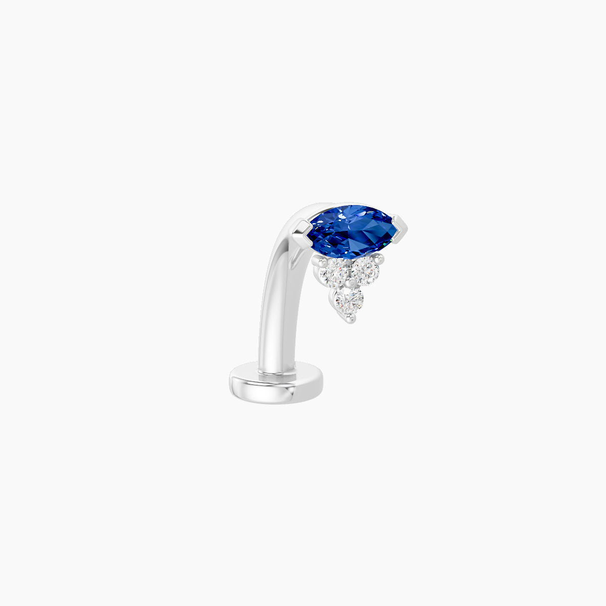 Oya | 18k White Gold 10 mm 5 mm Sapphire & Diamond Floating Navel Piercing