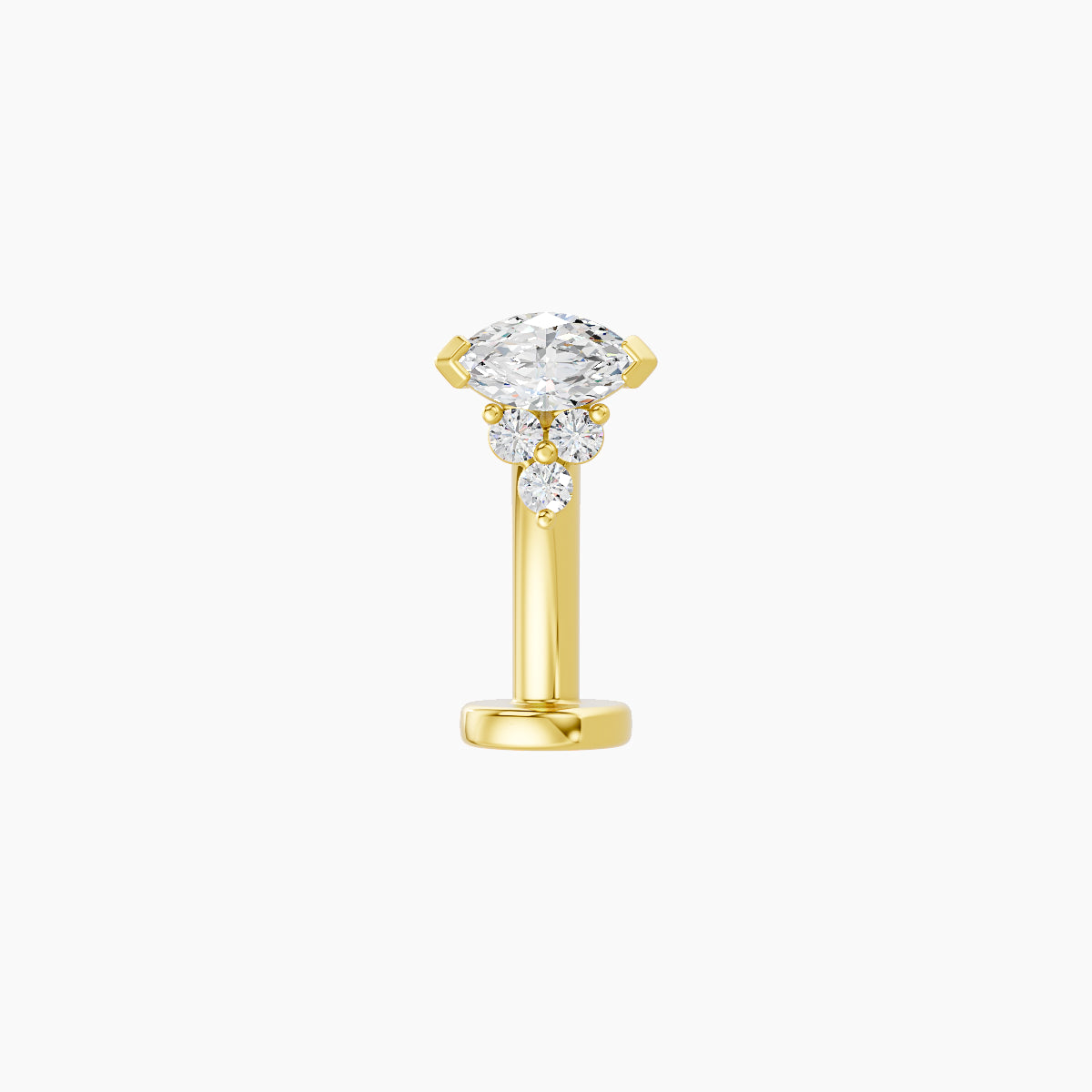 Oya | 18k Yellow Gold 5 mm 10 mm Diamond Floating Navel Piercing