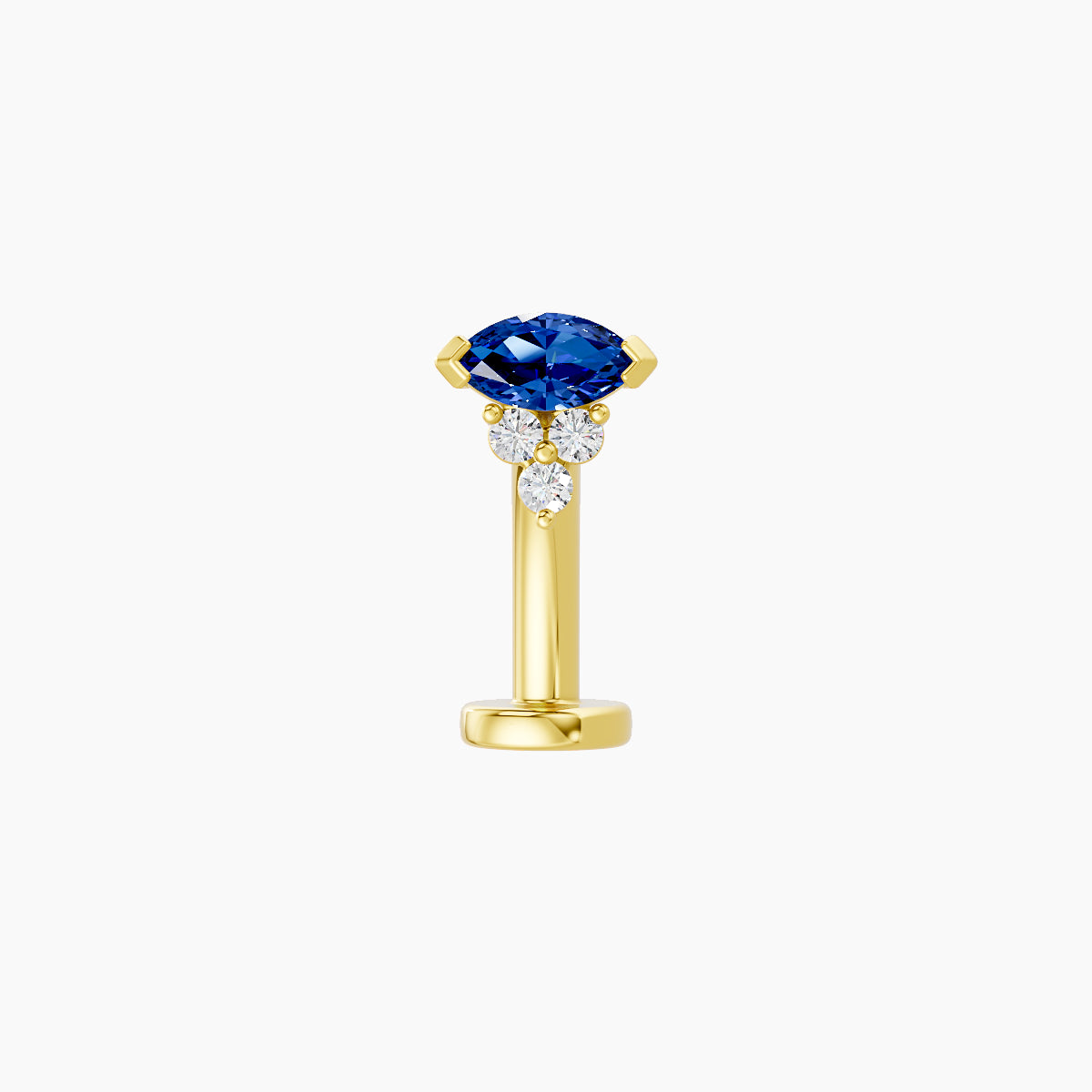 Oya | 18k Yellow Gold 10 mm 5 mm Sapphire & Diamond Floating Navel Piercing