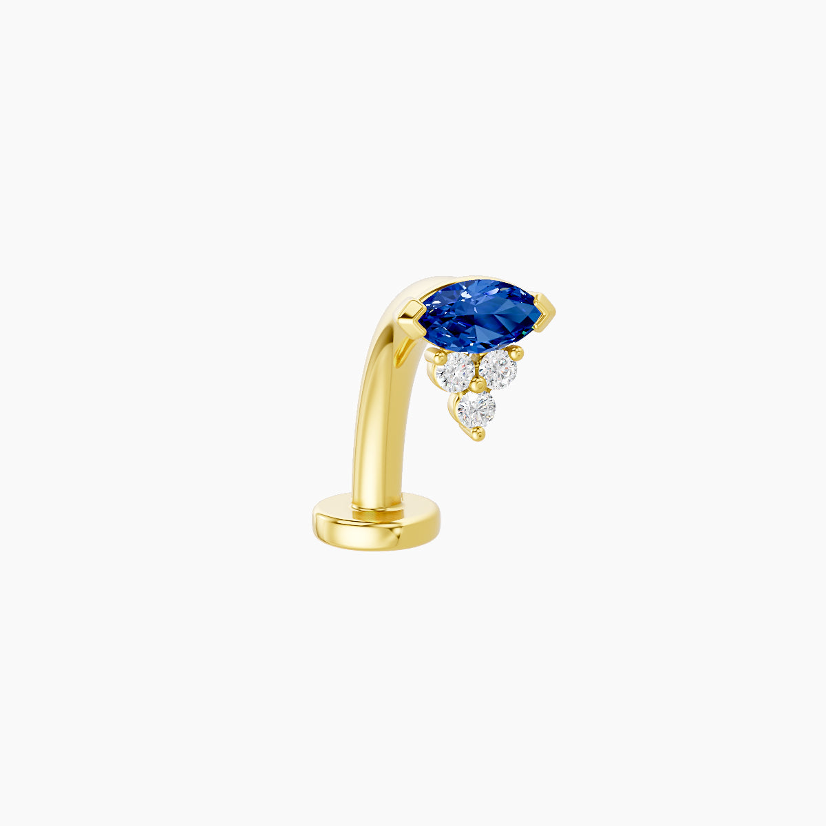 Oya | 18k Yellow Gold 10 mm 5 mm Sapphire & Diamond Floating Navel Piercing