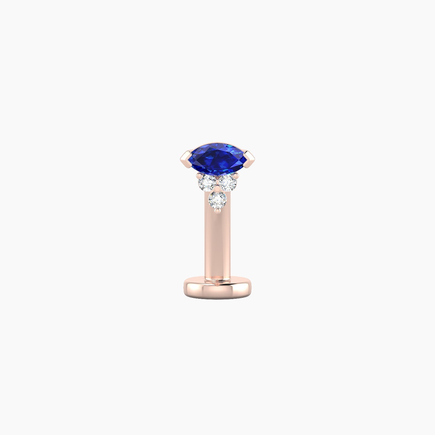 Oya | 18k Rose Gold 10 mm 5 mm Sapphire & Diamond Floating Navel Piercing