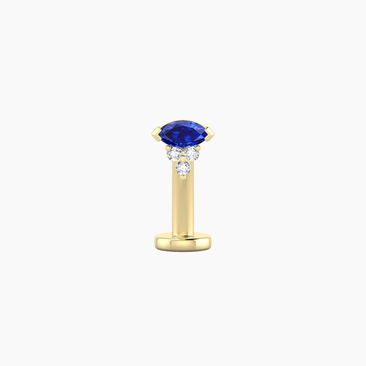 Oya | 18k Yellow Gold 10 mm 5 mm Sapphire & Diamond Floating Navel Piercing