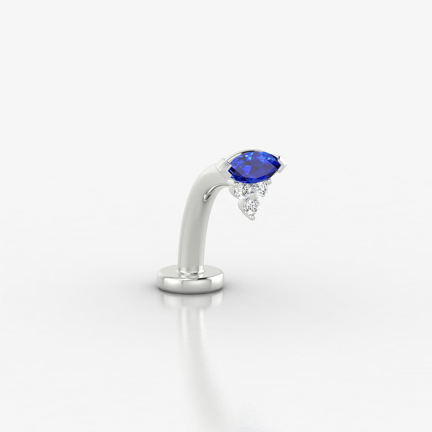 Oya | 18k White Gold 10 mm 5 mm Sapphire & Diamond Floating Navel Piercing
