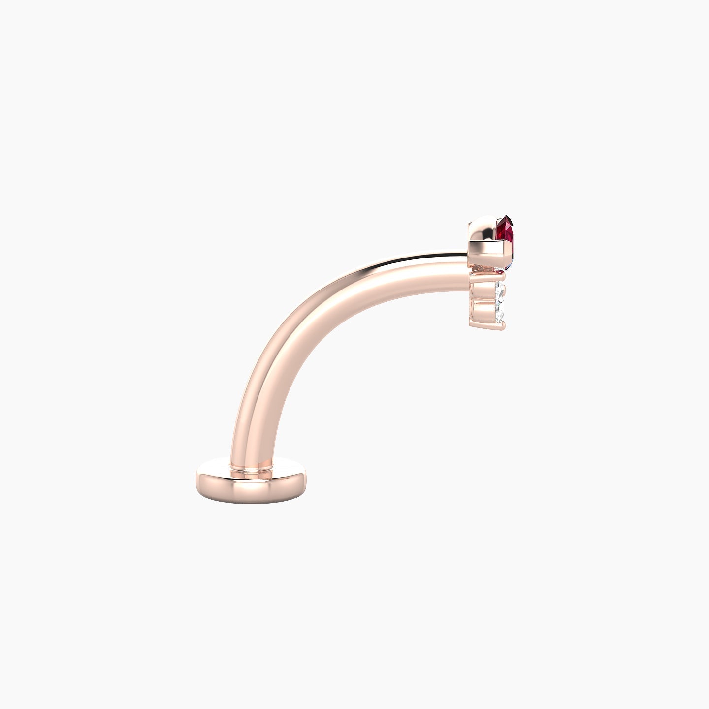 Oya | 18k Rose Gold 10 mm 5 mm Ruby & Diamond Floating Navel Piercing