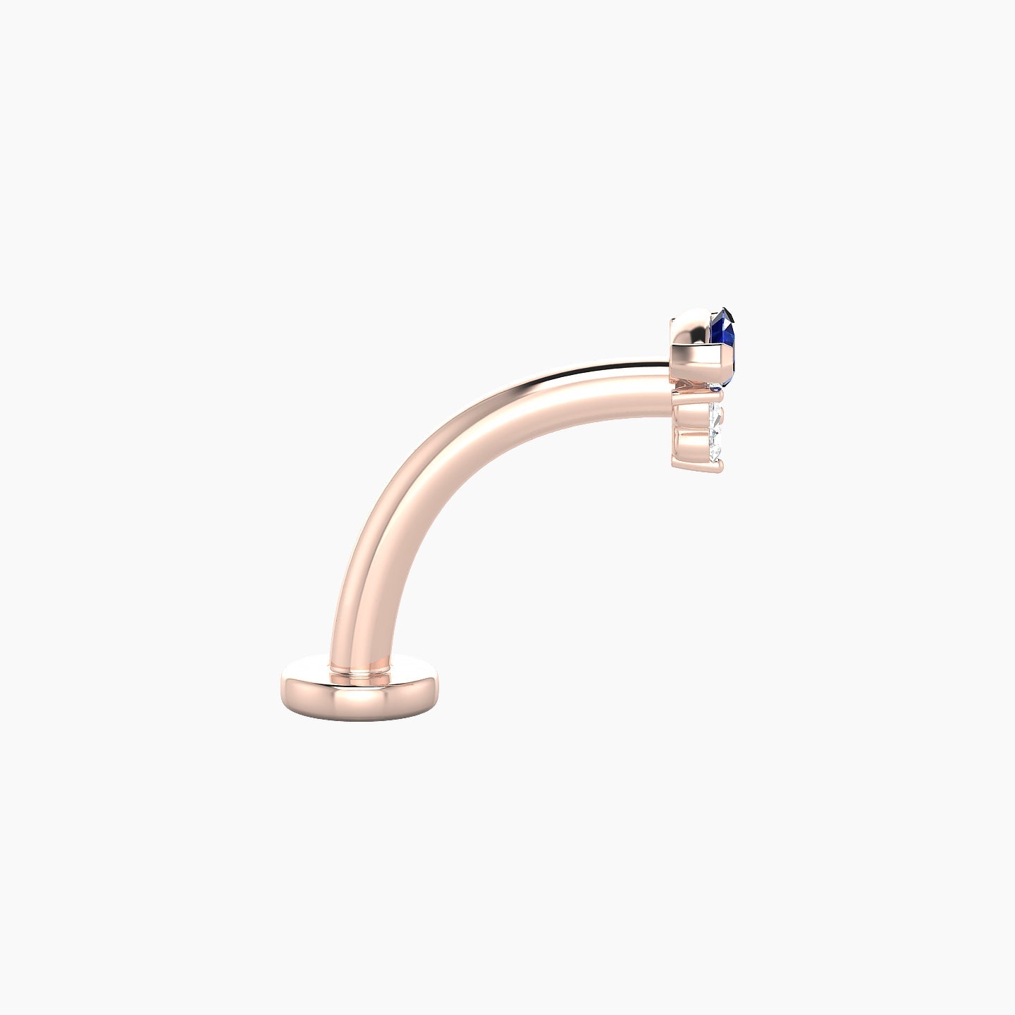 Oya | 18k Rose Gold 10 mm 5 mm Sapphire & Diamond Floating Navel Piercing