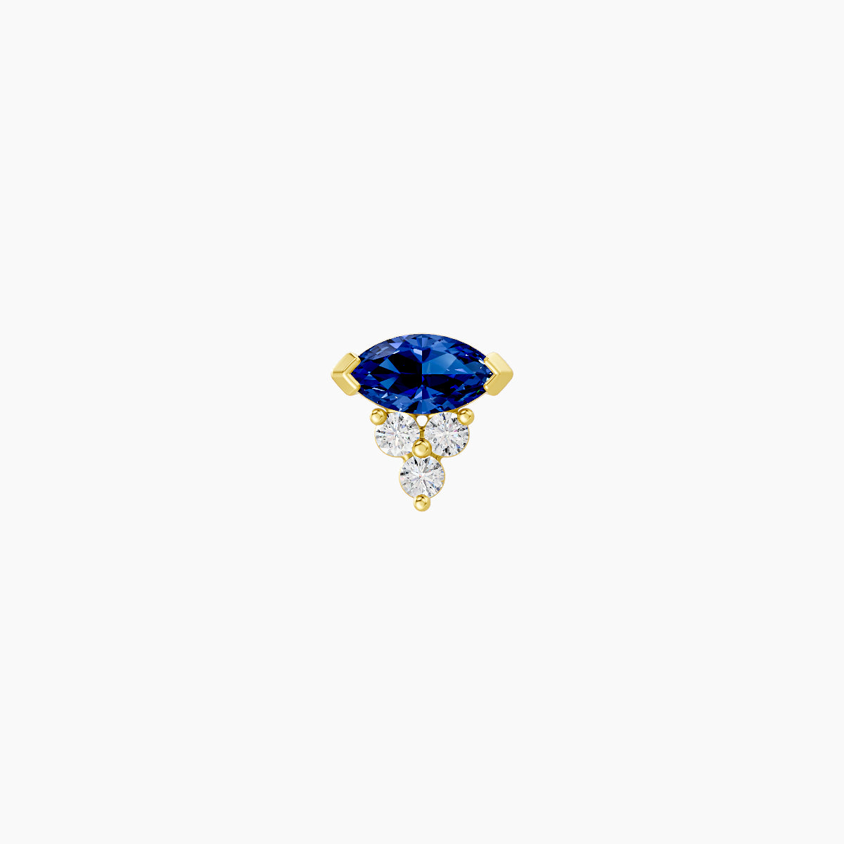 Oya | 18k Yellow Gold 5 mm 5 mm Sapphire & Diamond Nose Piercing