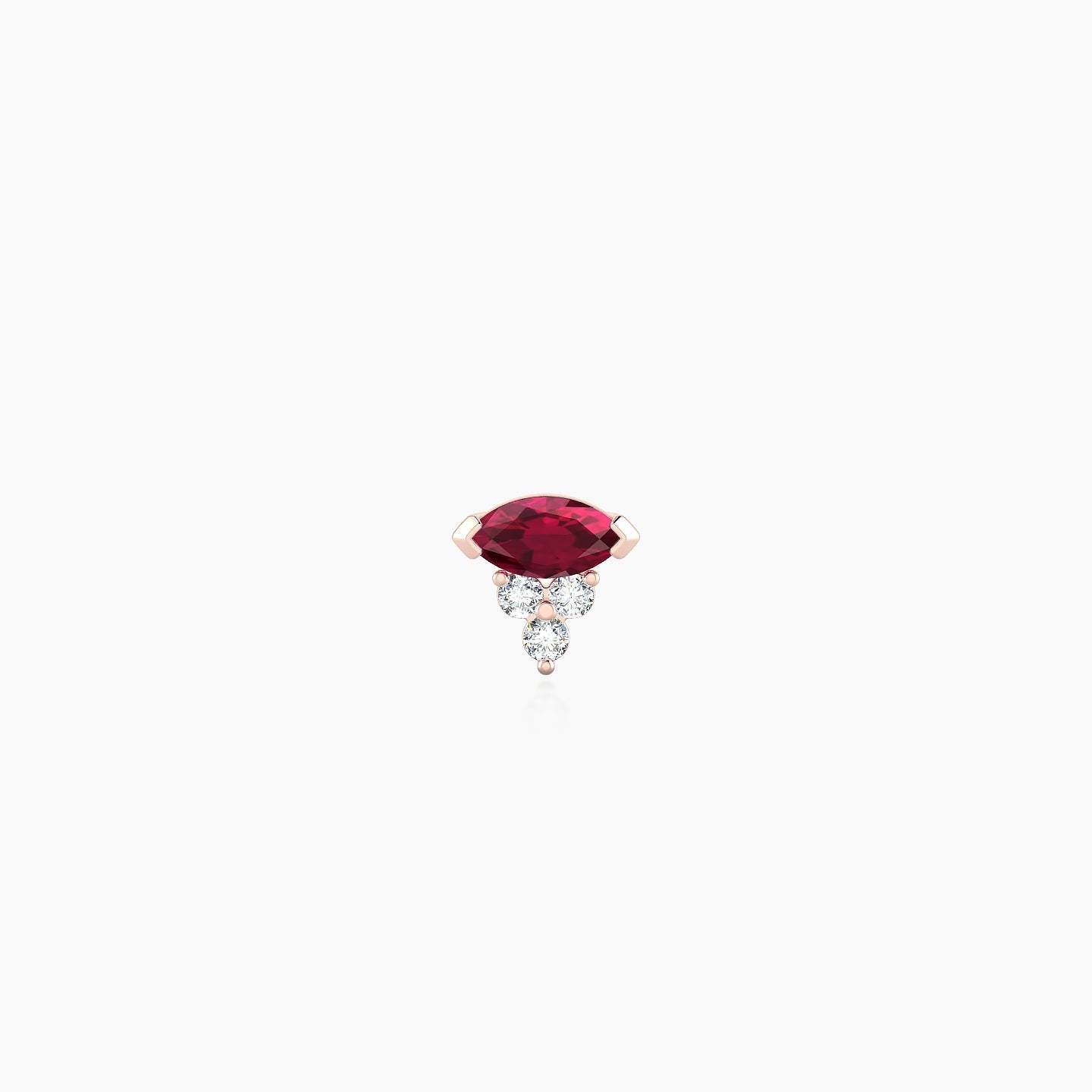Oya | 18k Rose Gold 5 mm 5 mm Ruby & Diamond Nose Piercing