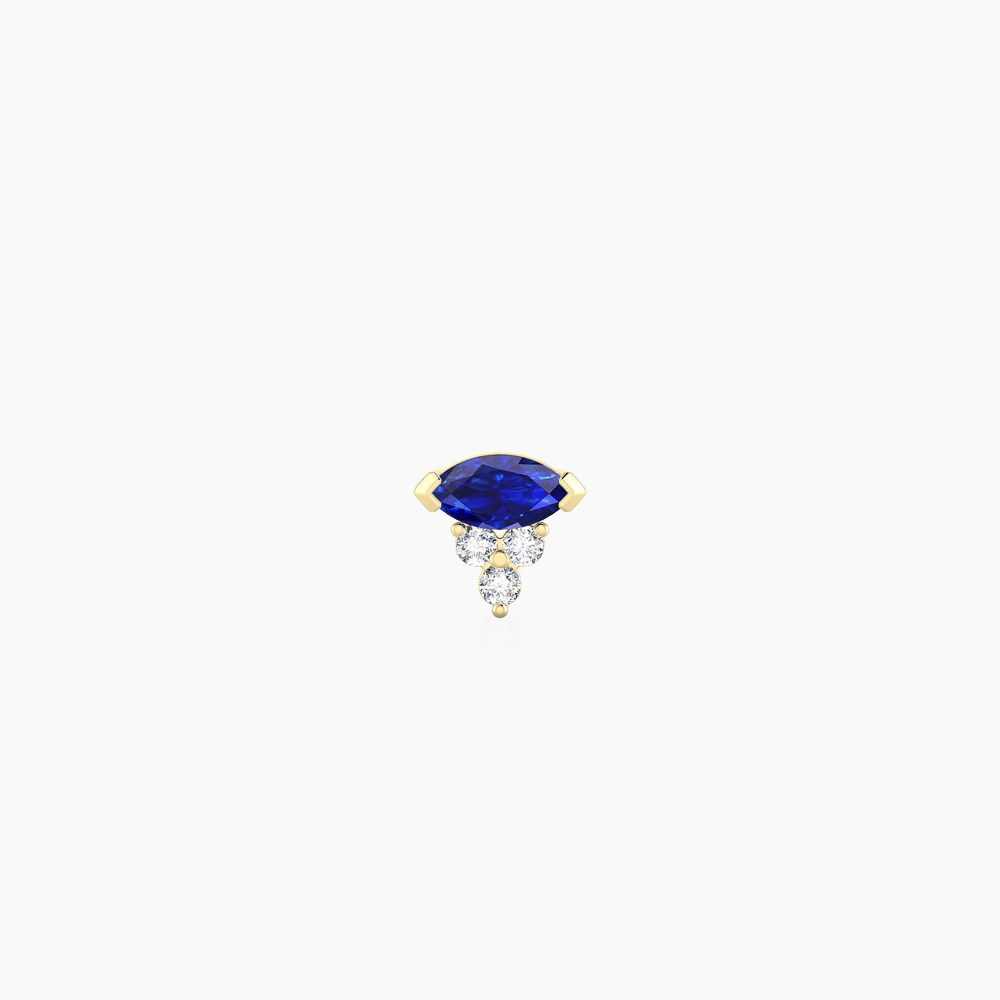 Oya | 18k Yellow Gold 5 mm 5 mm Sapphire & Diamond Nose Piercing